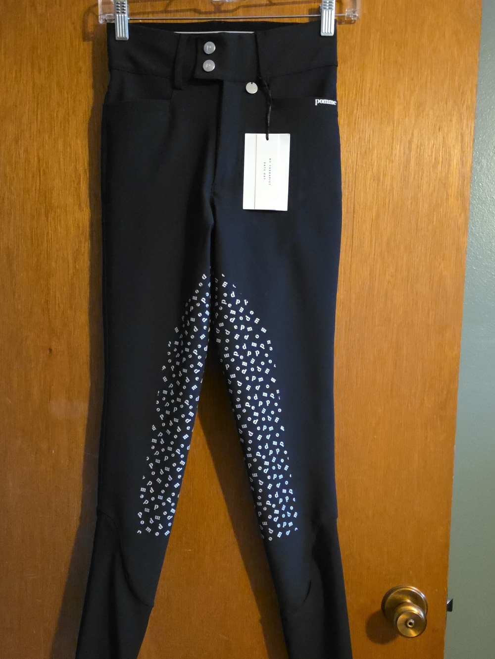 Pomme Womens Black Printed Riding Breeches NEW